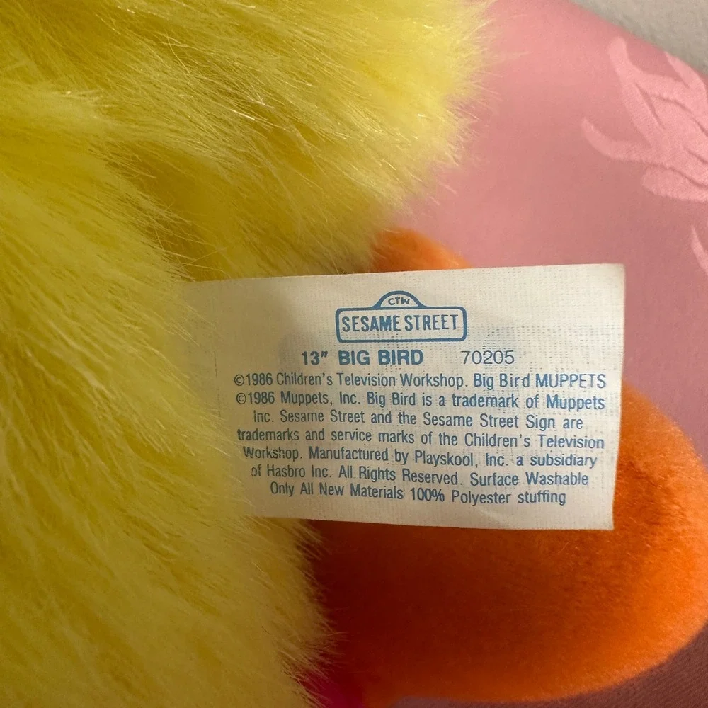 Vintage 1986 Playskool Sesame Street Big Bird Plush 13 Inch Stuffed Animal 70205